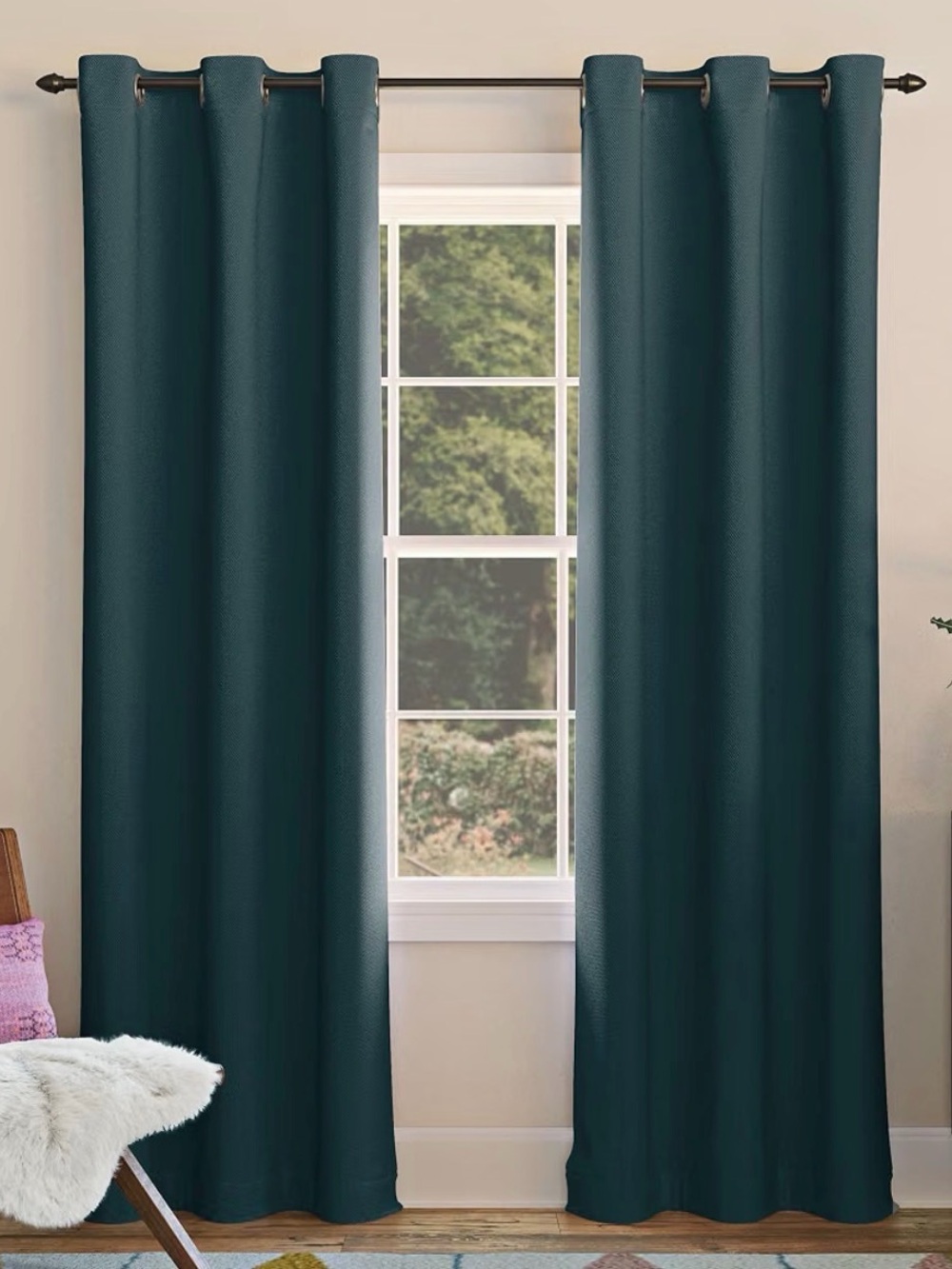 (Sale $5) Teal Blackout Curtains - Grommet Top